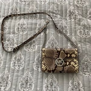 Snakeskin Michael Kors Crossbody Wallet